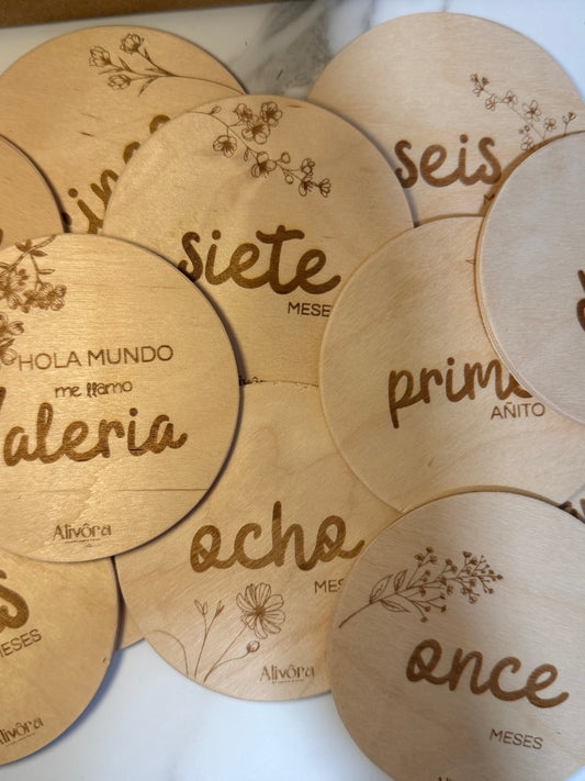 Tarjetas de recuerdo mes a mes personalizadas 🌸