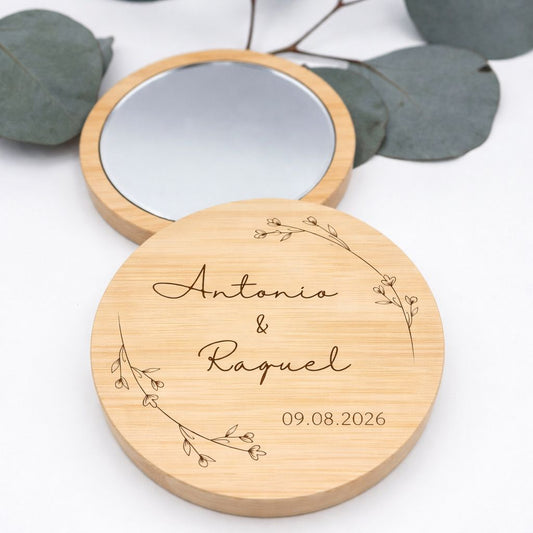 Espejo de Madera Personalizado para Boda – Detalle Original para Invitados