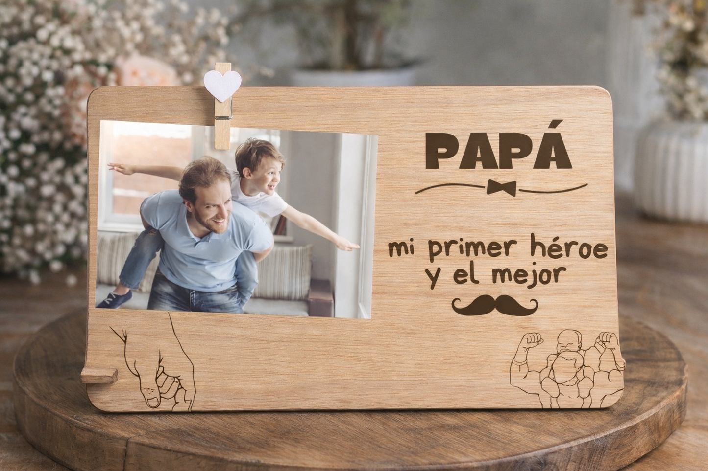 Marco de recuerdos en madera personalizado – Un mensaje para quien siempre está