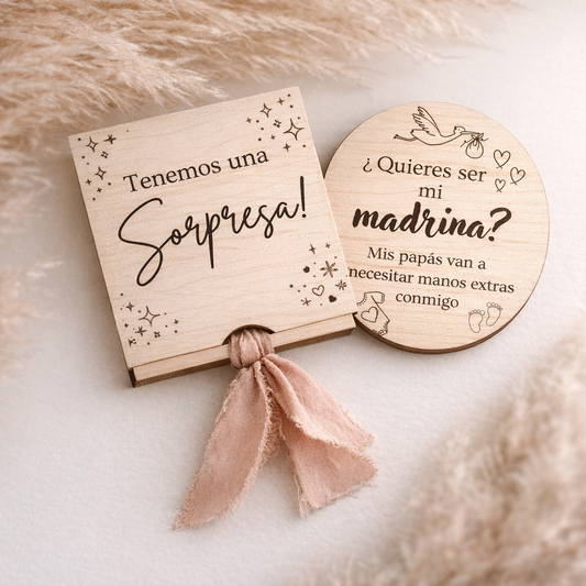Caja Sorpresa Personalizada en Madera de Abedul | Para Noticias Especiales