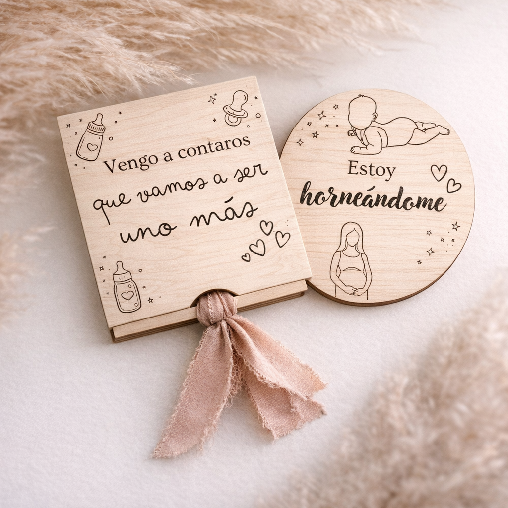 Caja Sorpresa Personalizada en Madera de Abedul | Para Noticias Especiales