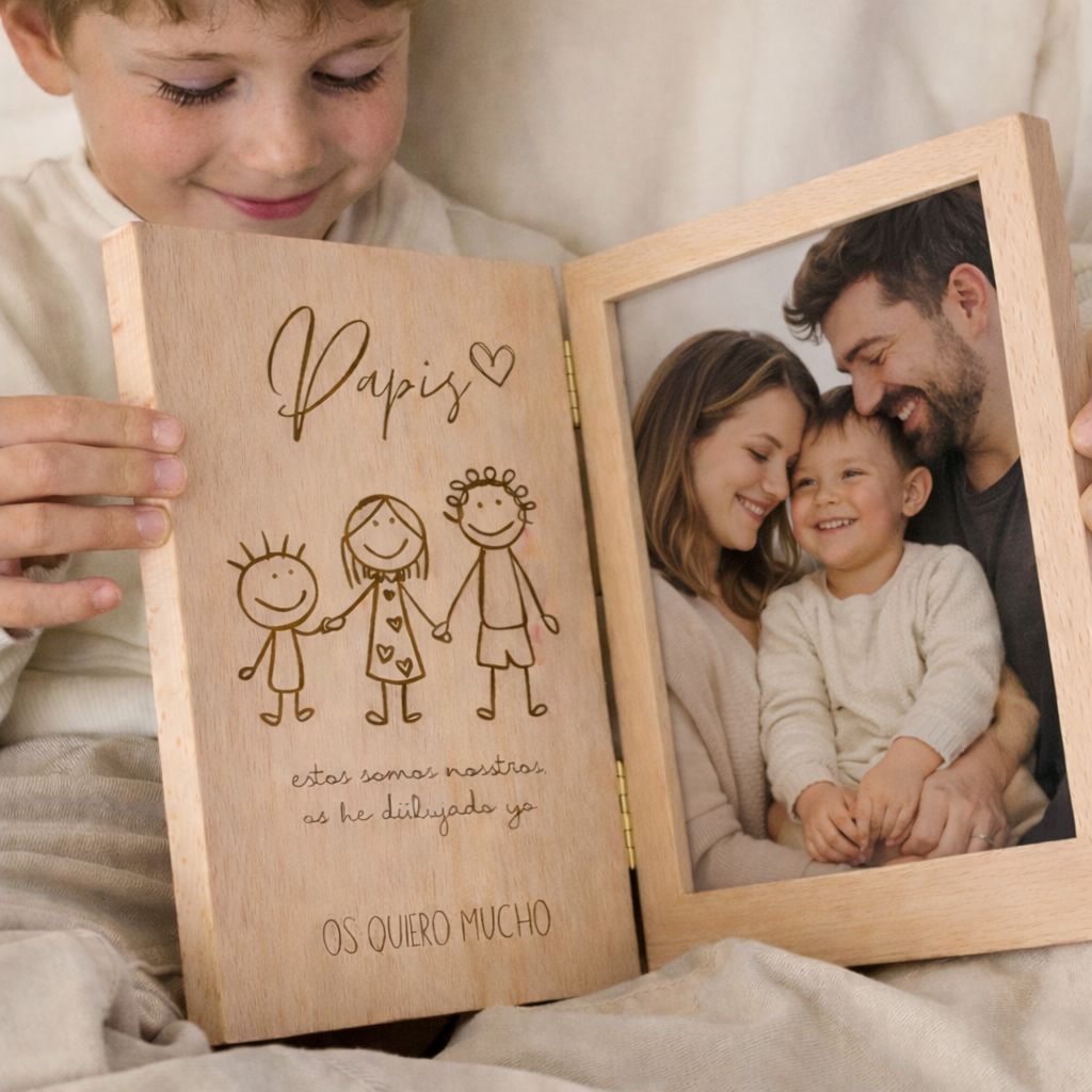 Marco familiar de madera personalizado – Un recuerdo para toda la vida