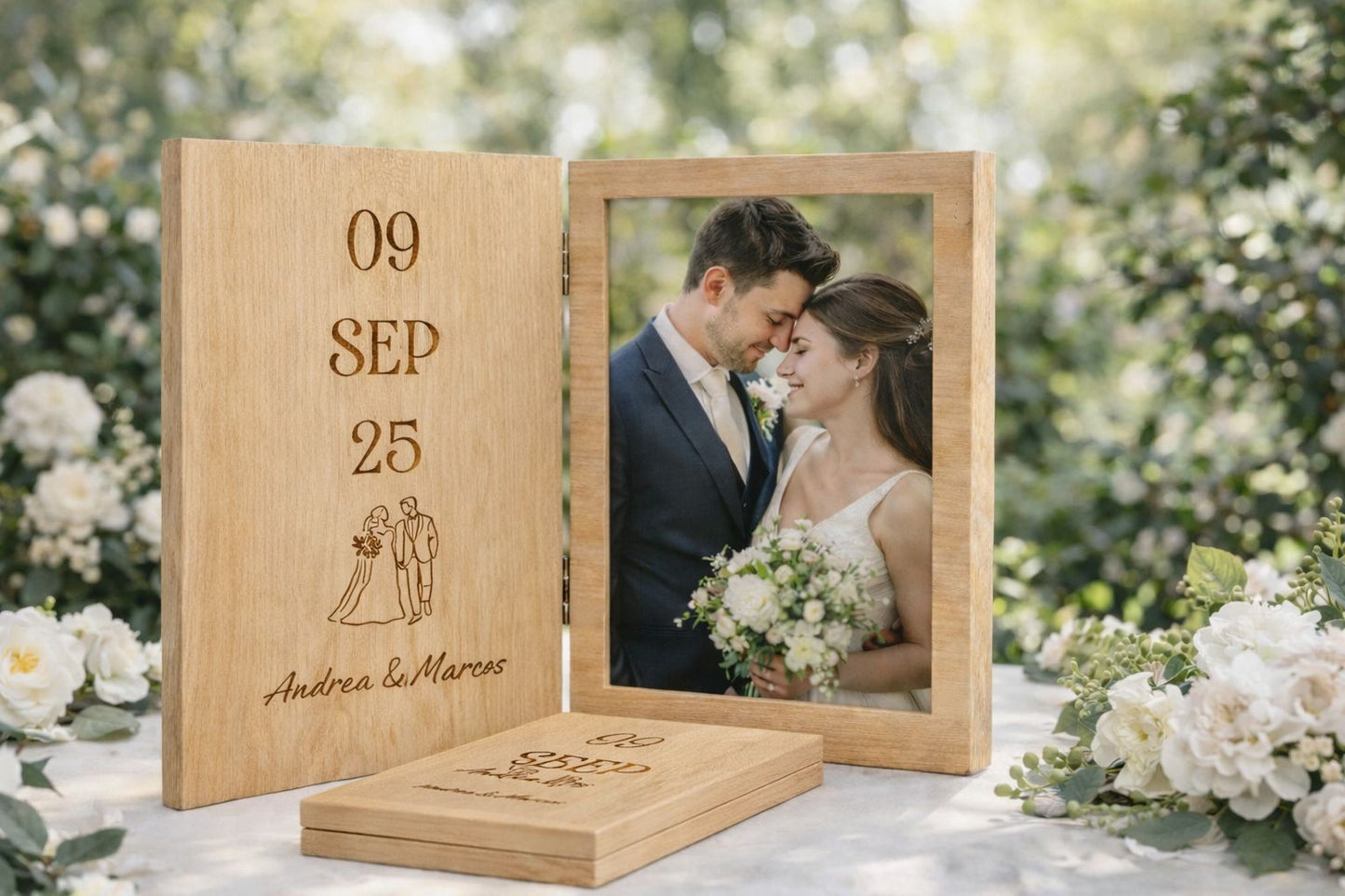 Marco de madera personalizado para celebraciones – Un día para siempre